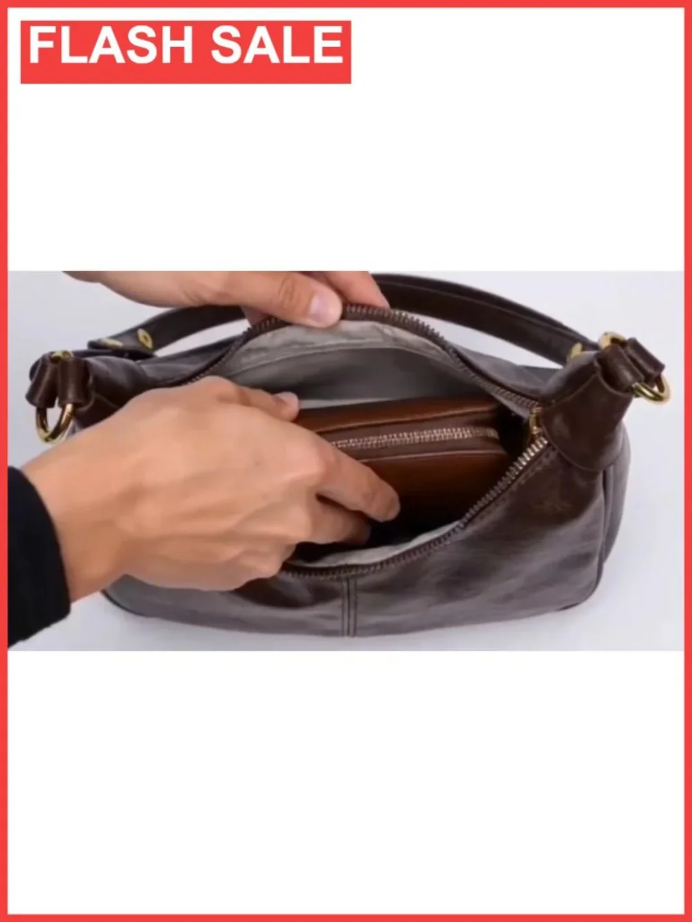 Small Faux Leather Hobo Bag Crescent Shoulder Purse Crossbody Handbag